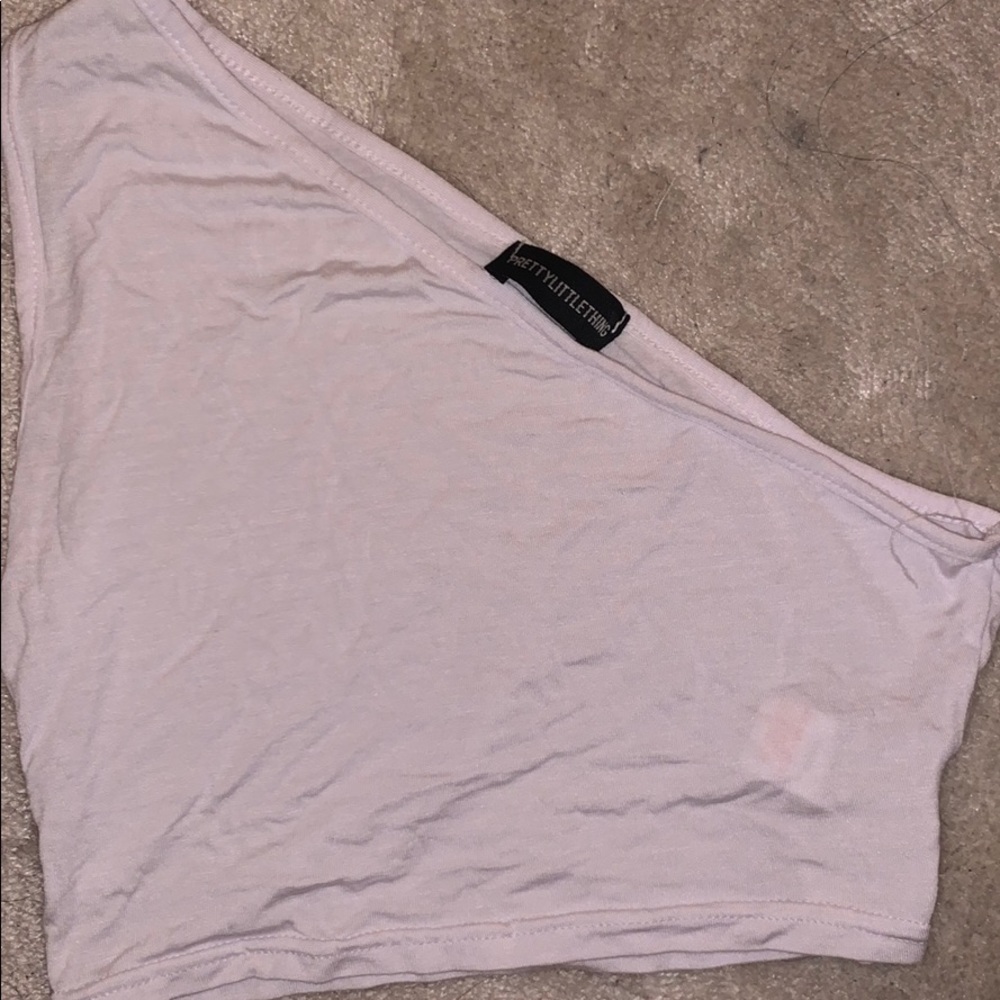 One Shoulder White Top